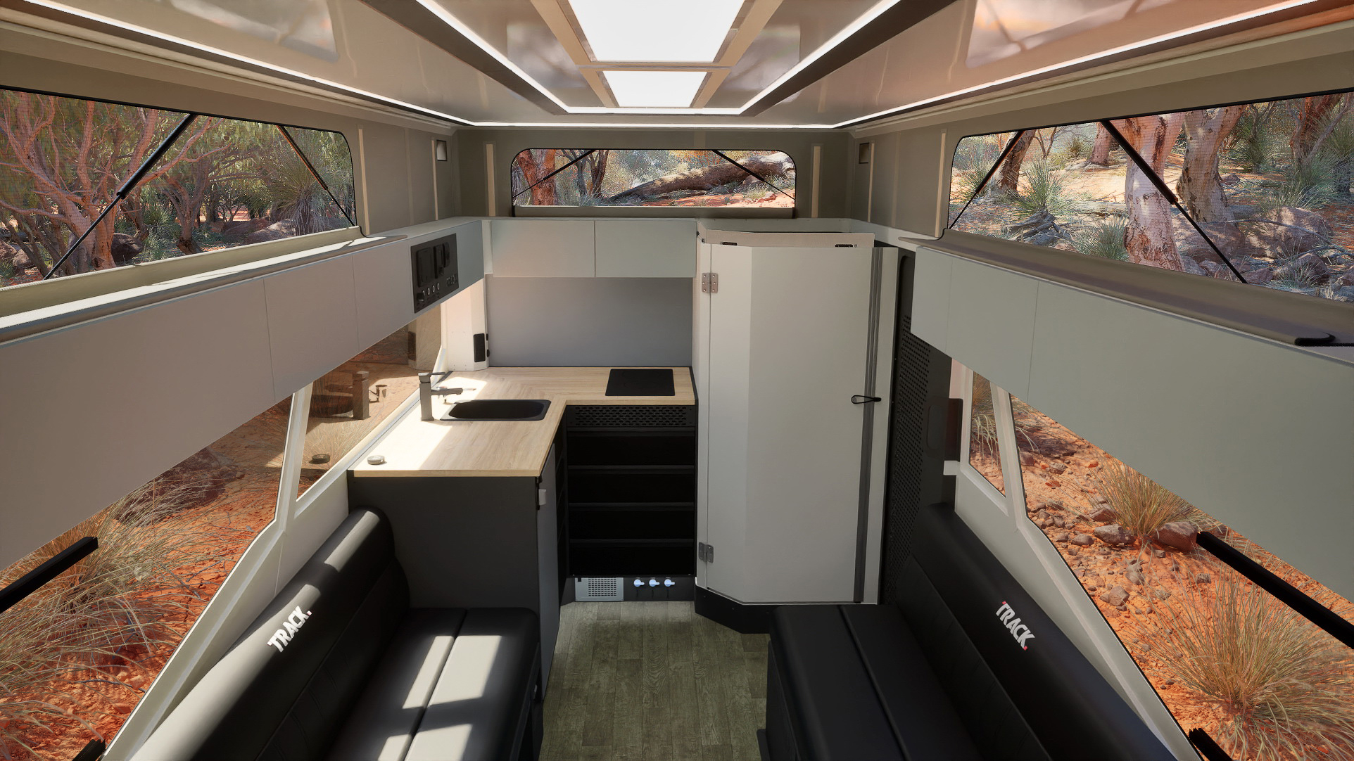 EW Looking Backwards with Perimeter Lighting